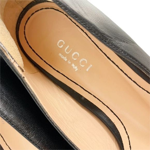 Gucci Dionysus EU 36.5 US 6.5 Black Leathe Buckle Square Toe Tiger Ballet Flats - Picture 9 of 16